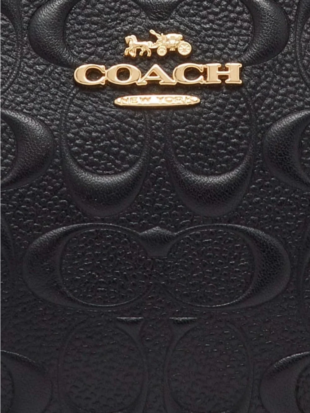 NWT Coach Boxed Corner Zip Wristlet Black Signature Leather Gift Set CF358